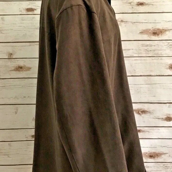 PRONTO UOMO Men Long Sleeve Button Down Fully Lined Collar Brown Shirt Sz Medium - Picture 4 of 13